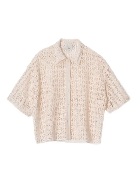 Alysi crochet-pattern collared shirt