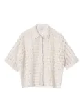 Alysi crochet-pattern collared shirt - White