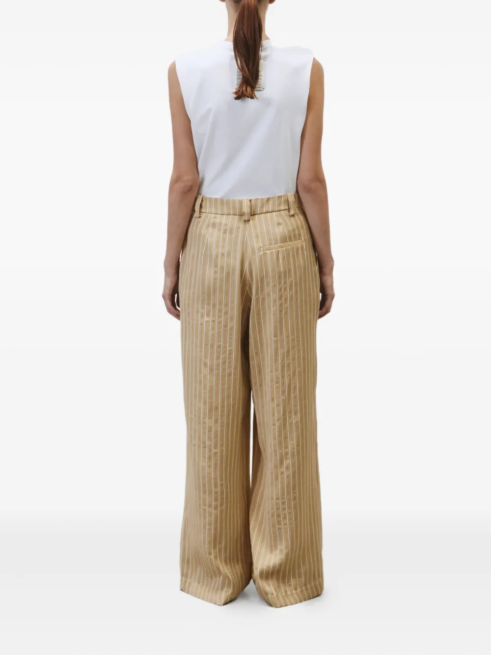 Alysi pleated striped trousers Beige