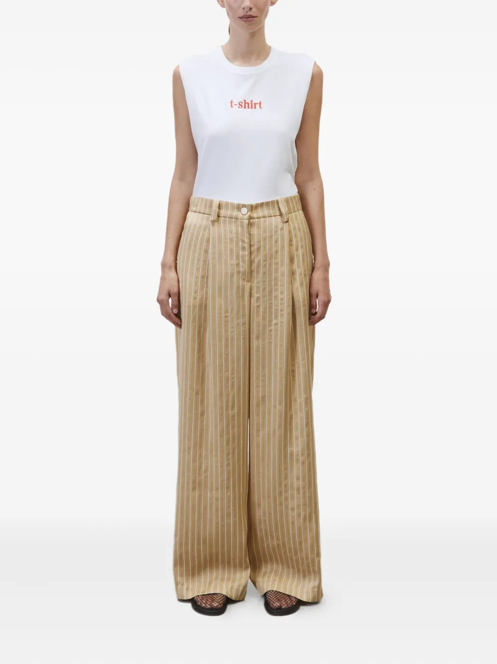 Alysi pleated striped trousers Beige