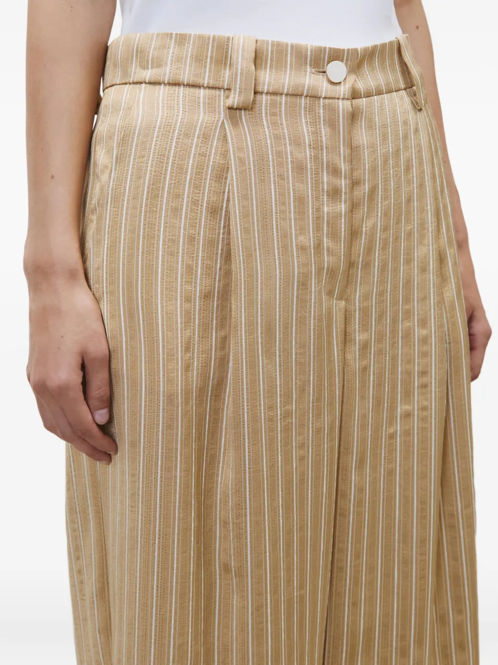 Alysi pleated striped trousers Beige