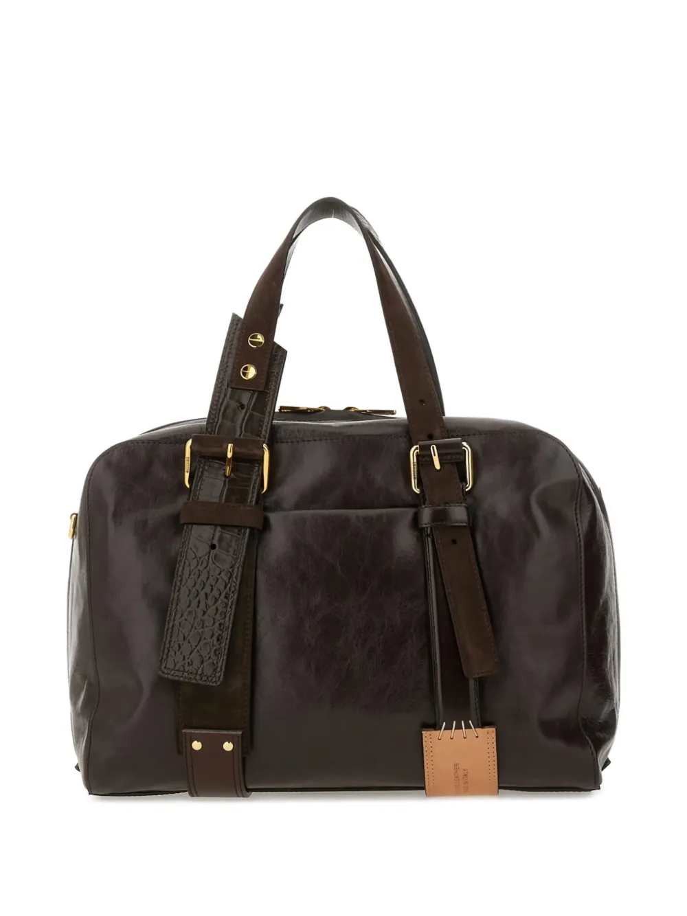distressed-effect tote bag
