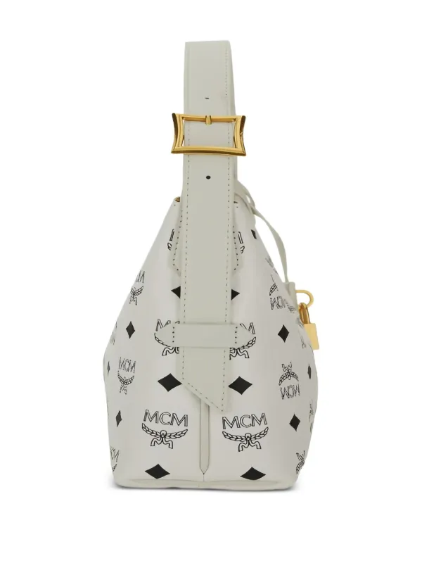 MCM logo-print Shoulder Bag White FARFETCH IN