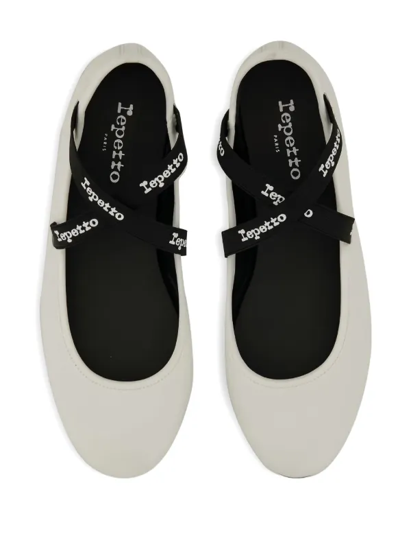 Repetto cross-strap Ballet Flats | White | FARFETCH