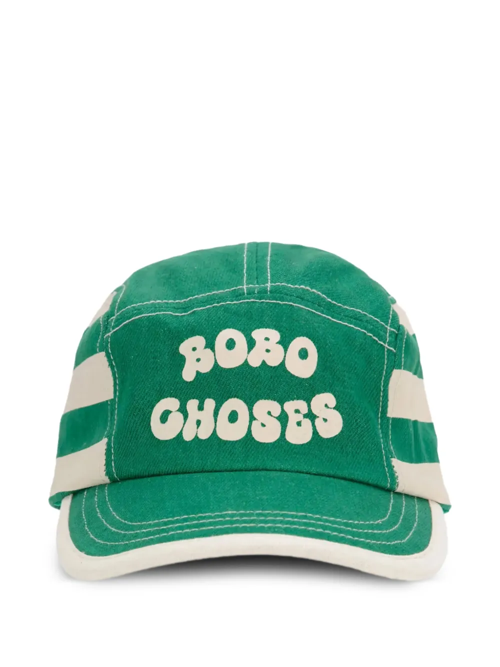 Bobo Choses Bobo Chooses striped panel baseball cap Groen