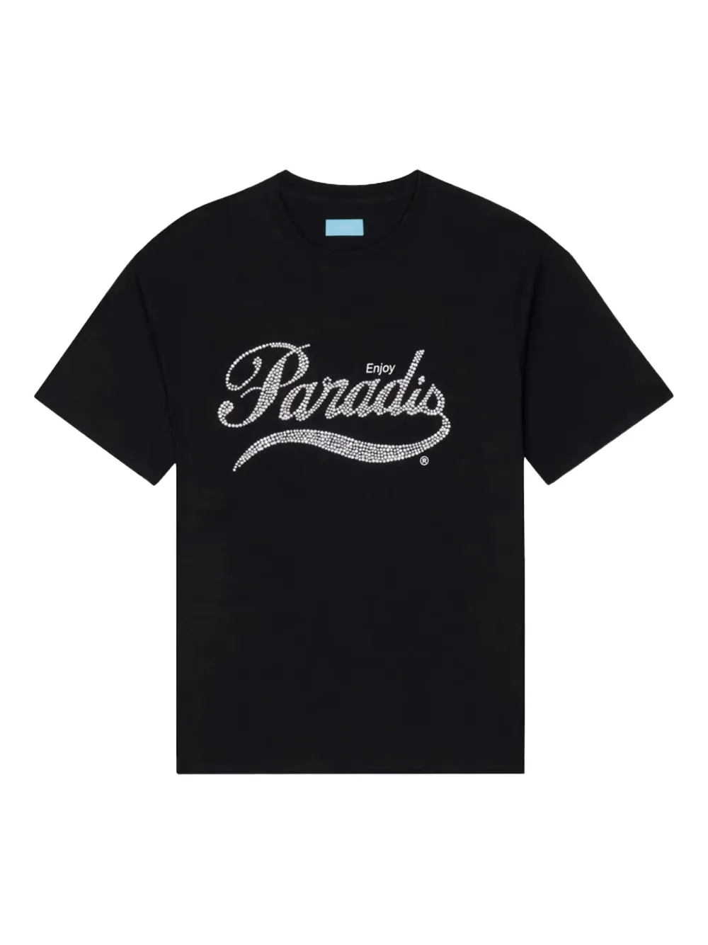 3PARADIS T-shirt verfraaid met kristallen en logo Zwart