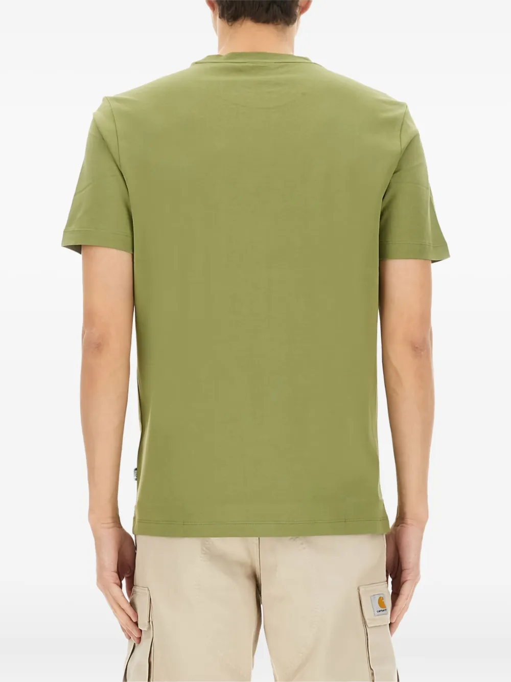 BOSS Katoenen T-shirt met logoprint Groen