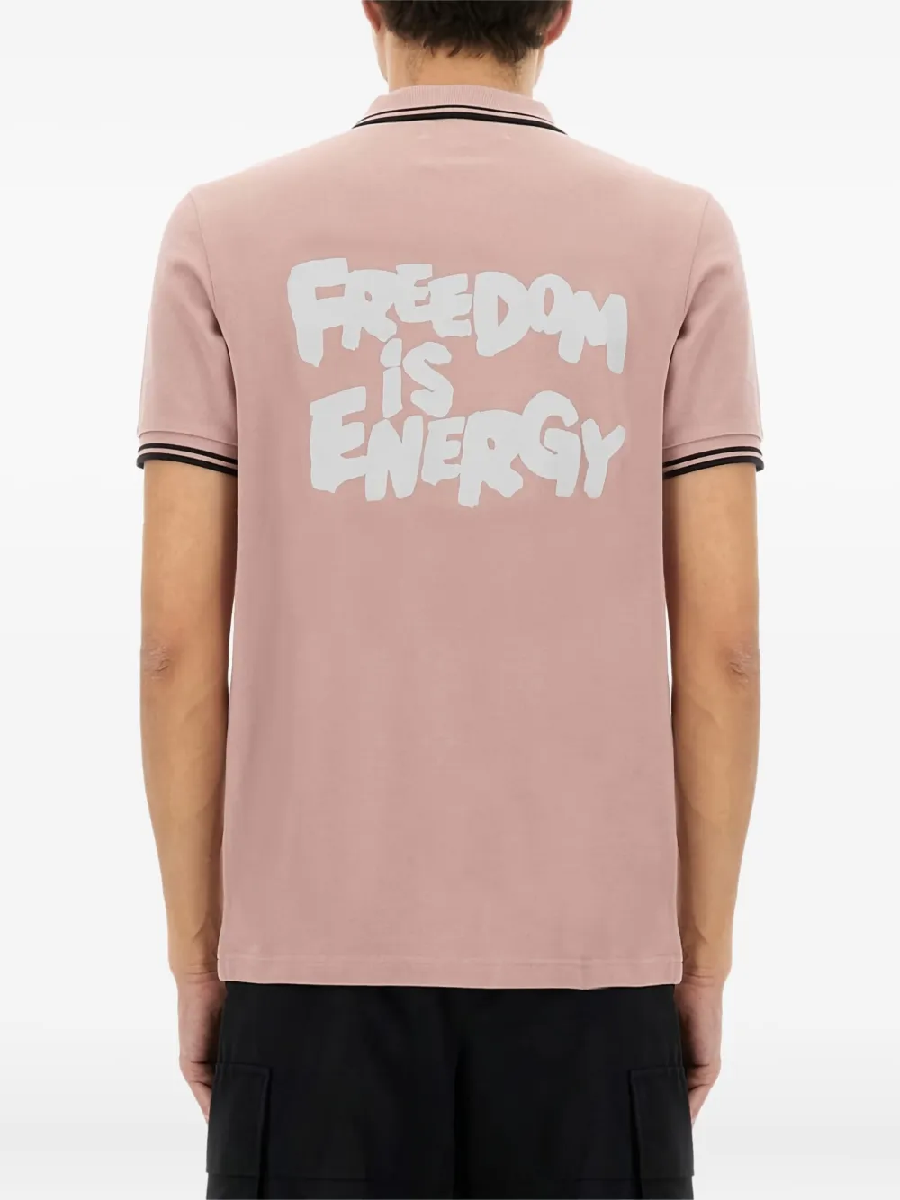 Comme Des Garçons Shirt embroidered tipped polo shirt Roze