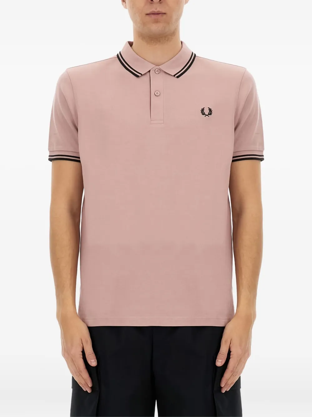 Comme Des Garçons Shirt embroidered tipped polo shirt Roze