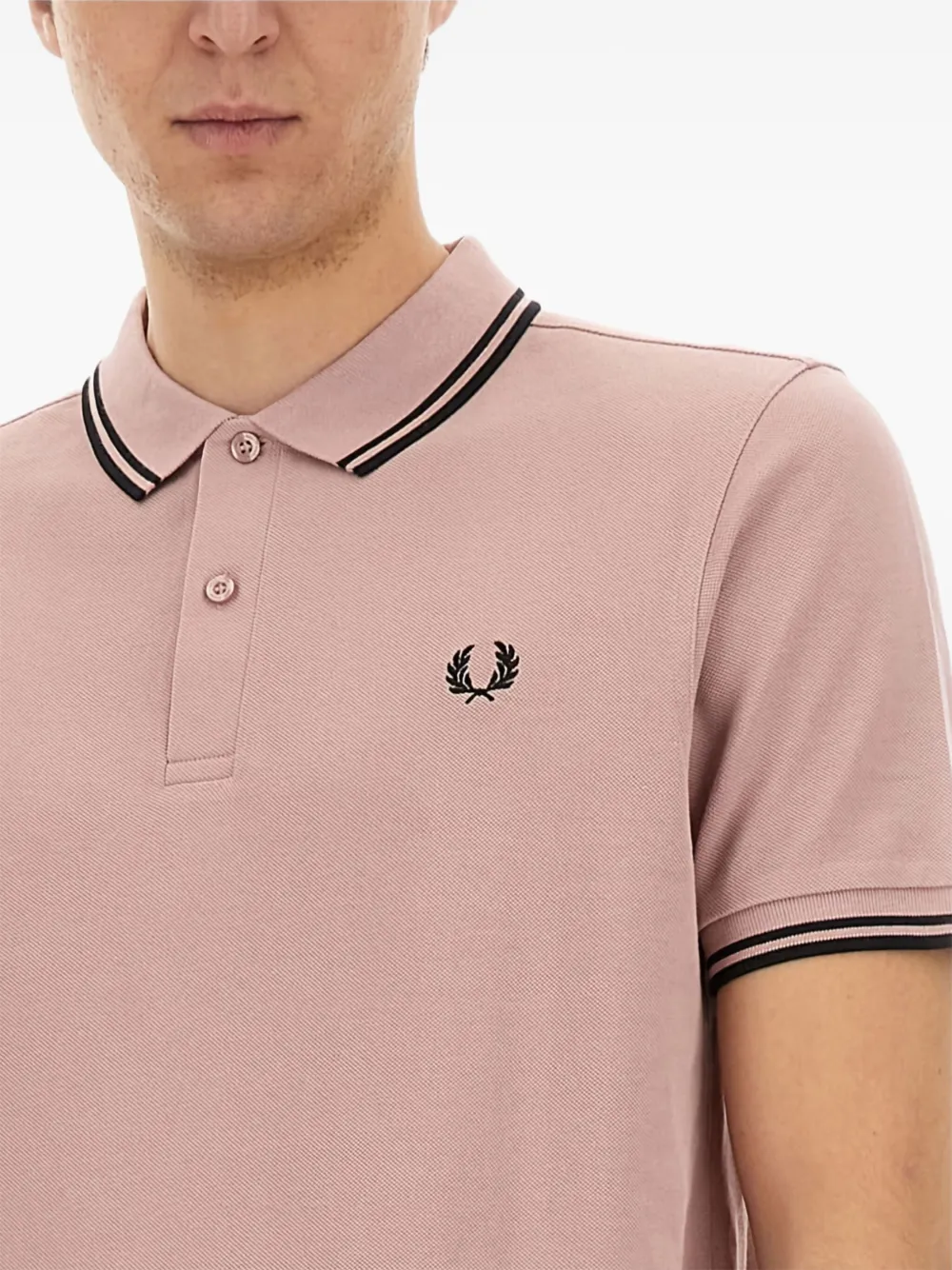 Comme Des Garçons Shirt embroidered tipped polo shirt Roze