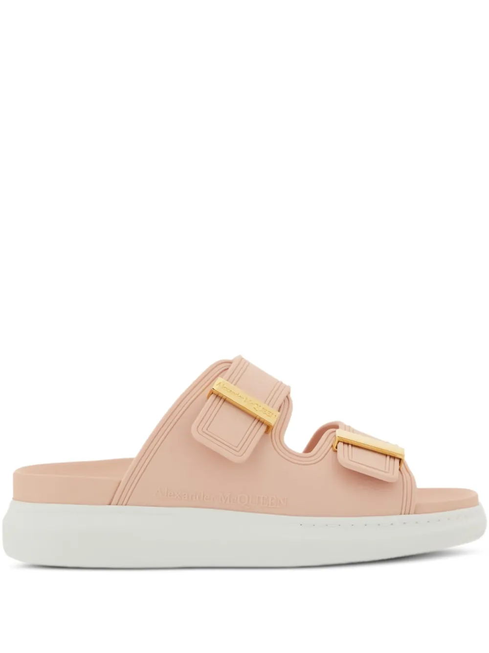 Alexander McQueen double-buckle slides Pink