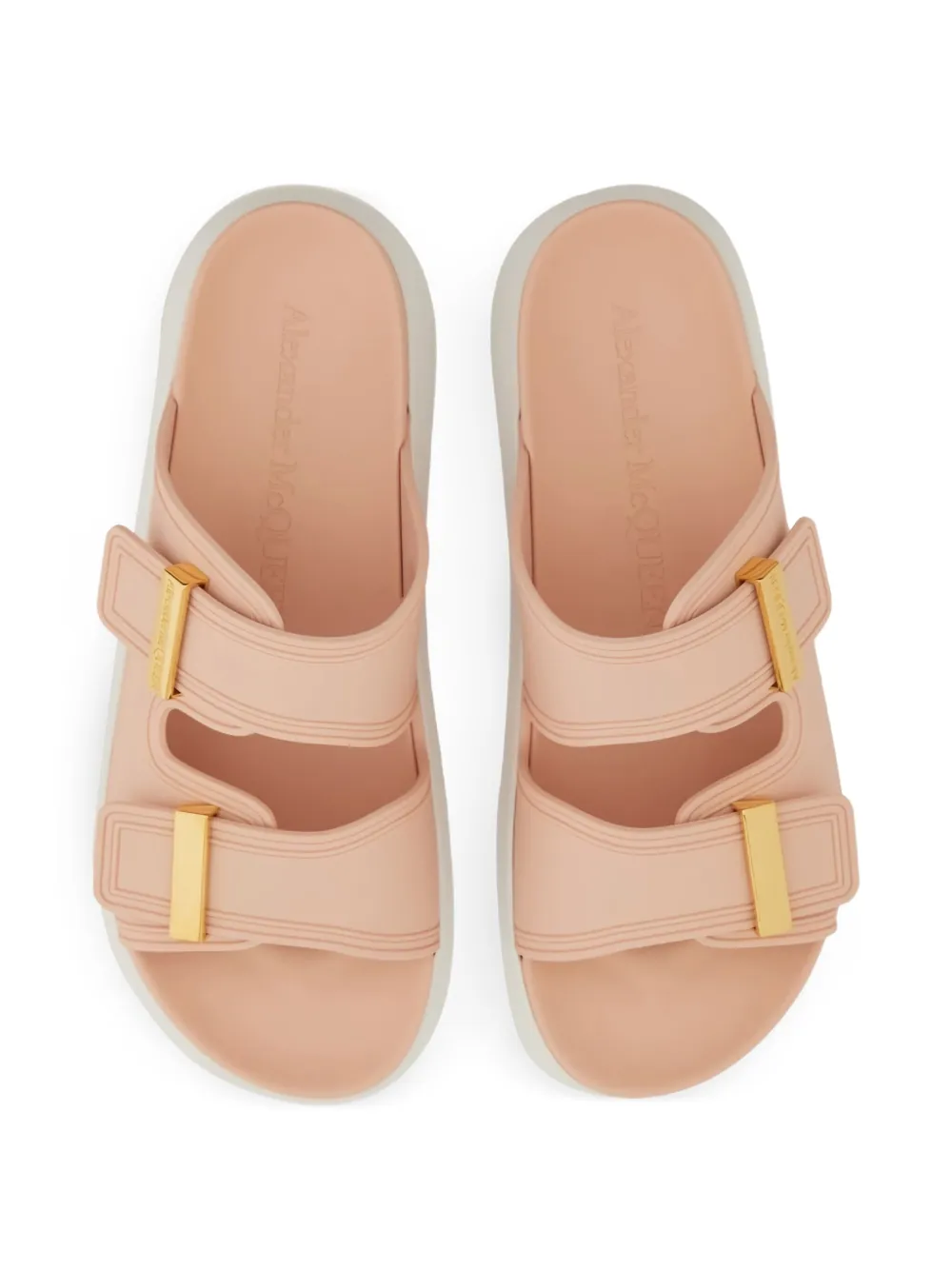Alexander McQueen double-buckle slides Pink