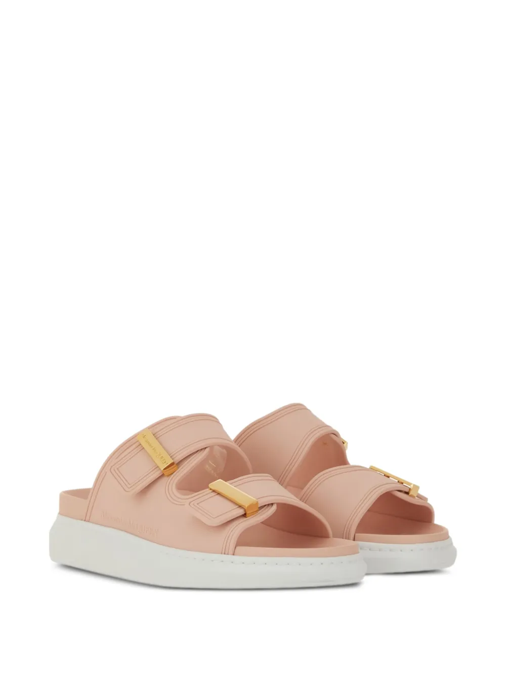 Alexander McQueen double-buckle slides Pink