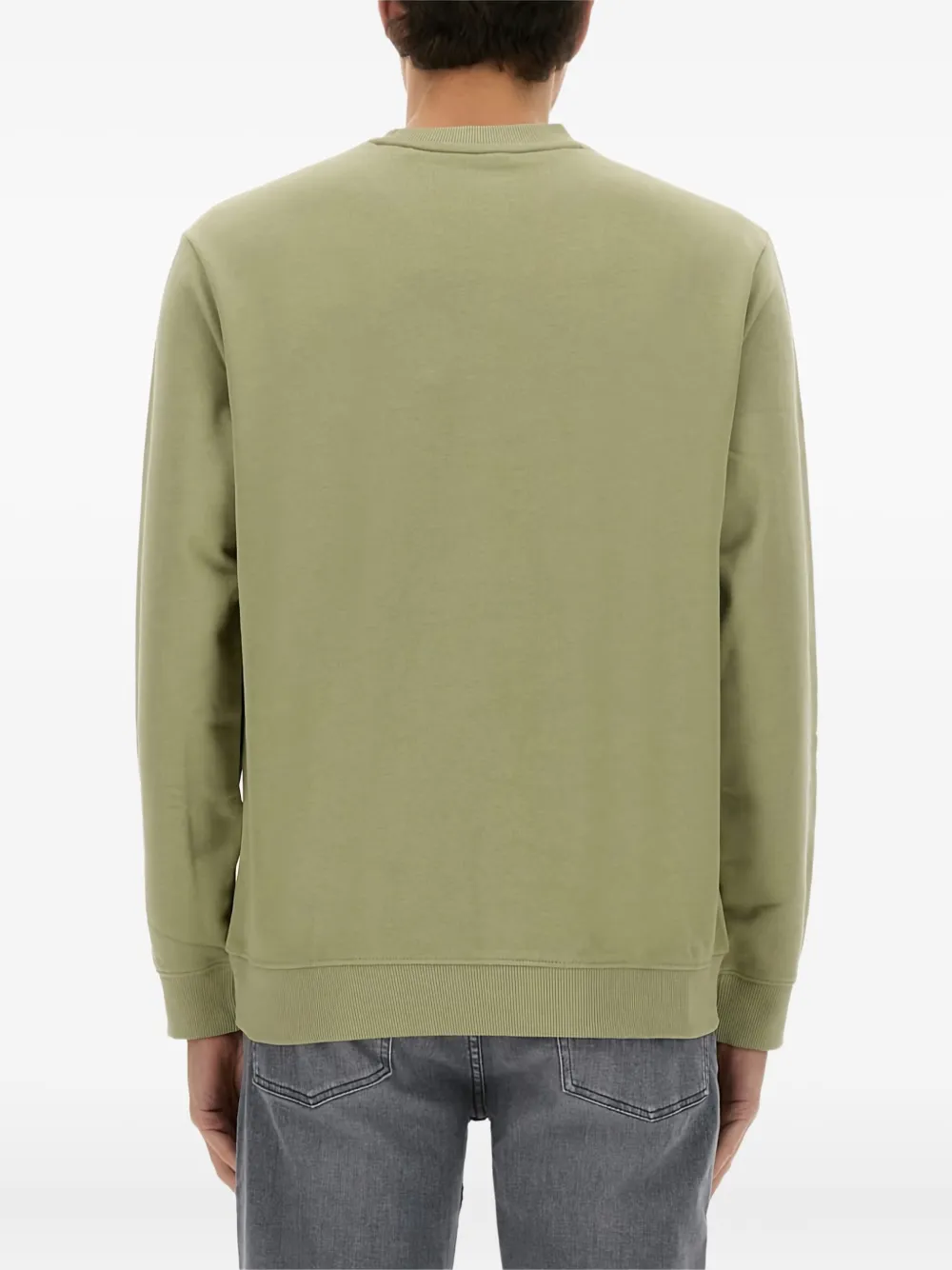 HUGO logo-patch cotton sweatshirt Groen