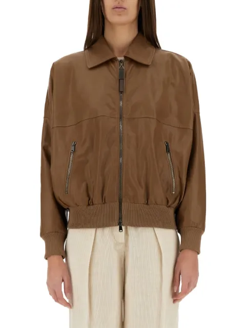 Brunello Cucinelli zip-fastening ribbed-hem jacket