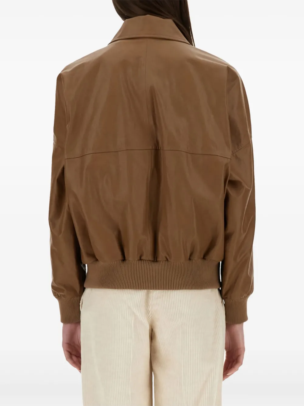 Brunello Cucinelli Jack met ritssluiting en geribbelde afwerking Bruin