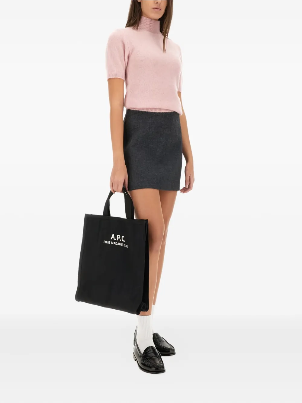 A.P.C. Trui met korte mouwen en gedrapeerde hals Roze