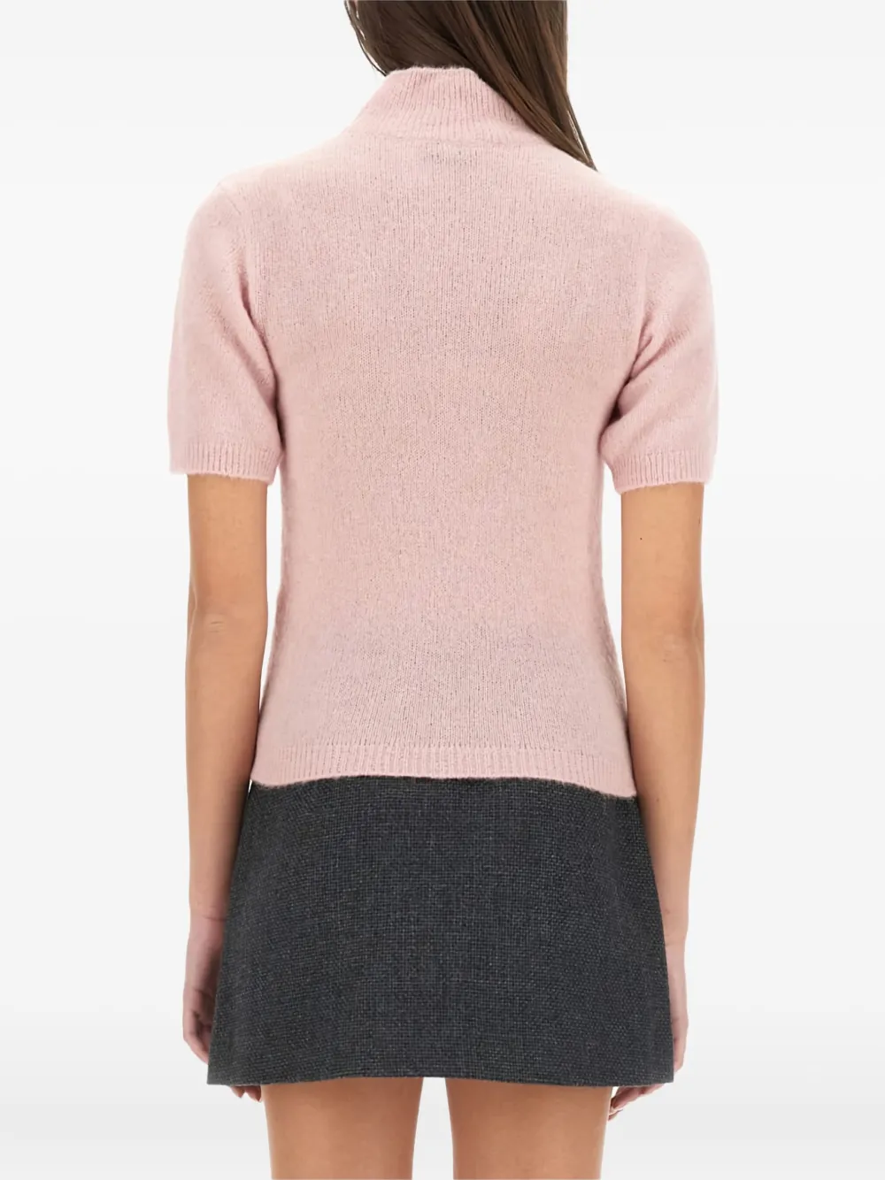 A.P.C. Trui met korte mouwen en gedrapeerde hals Roze