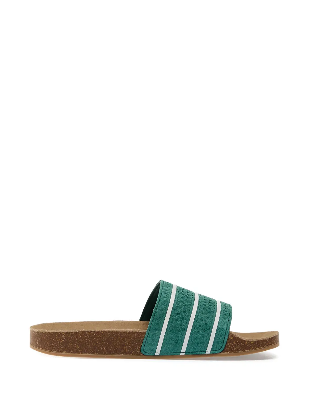 Adidas Originals Adilette Cork Slides In Green