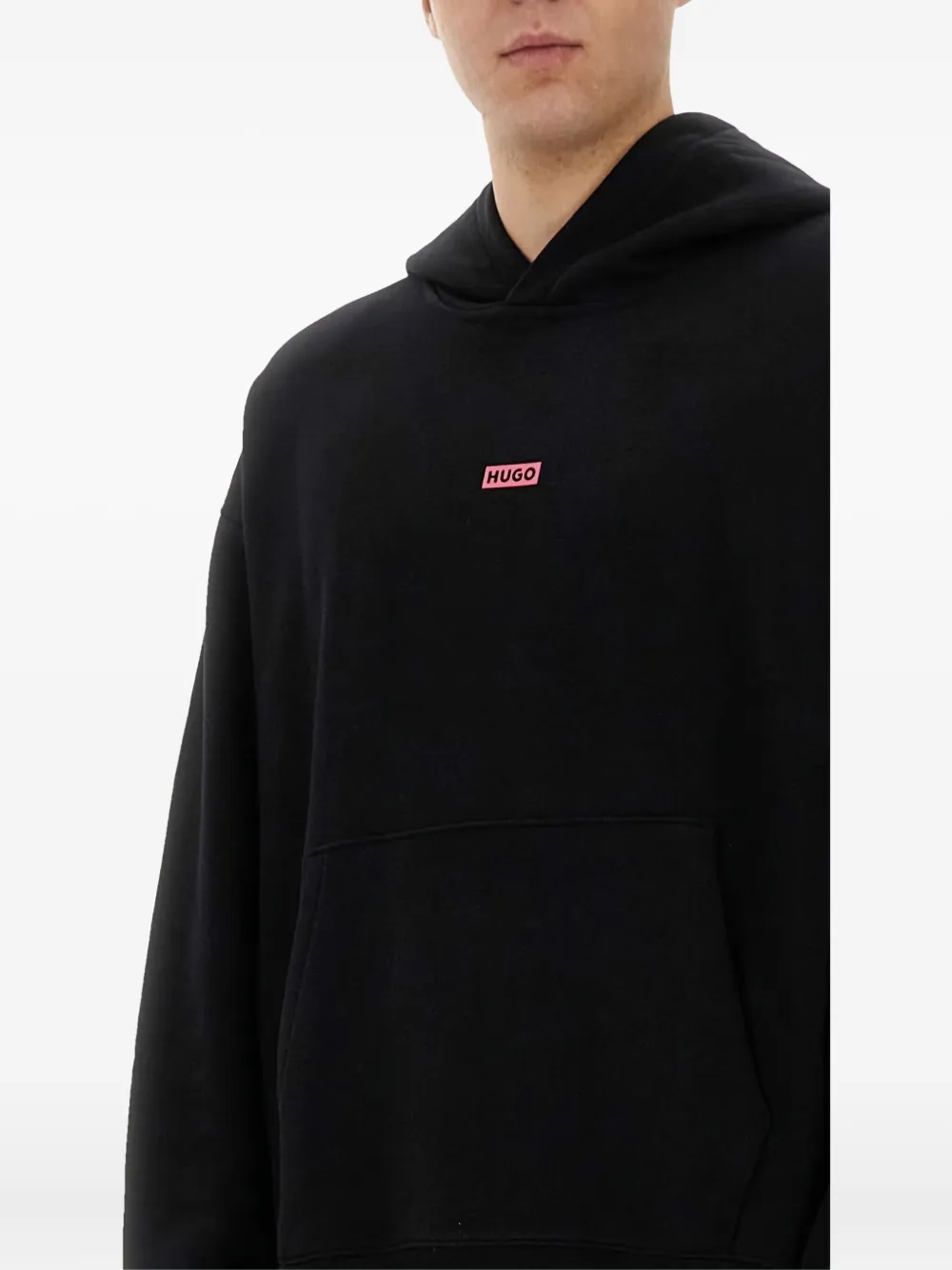 BOSS Katoenen hoodie met logoprint Zwart