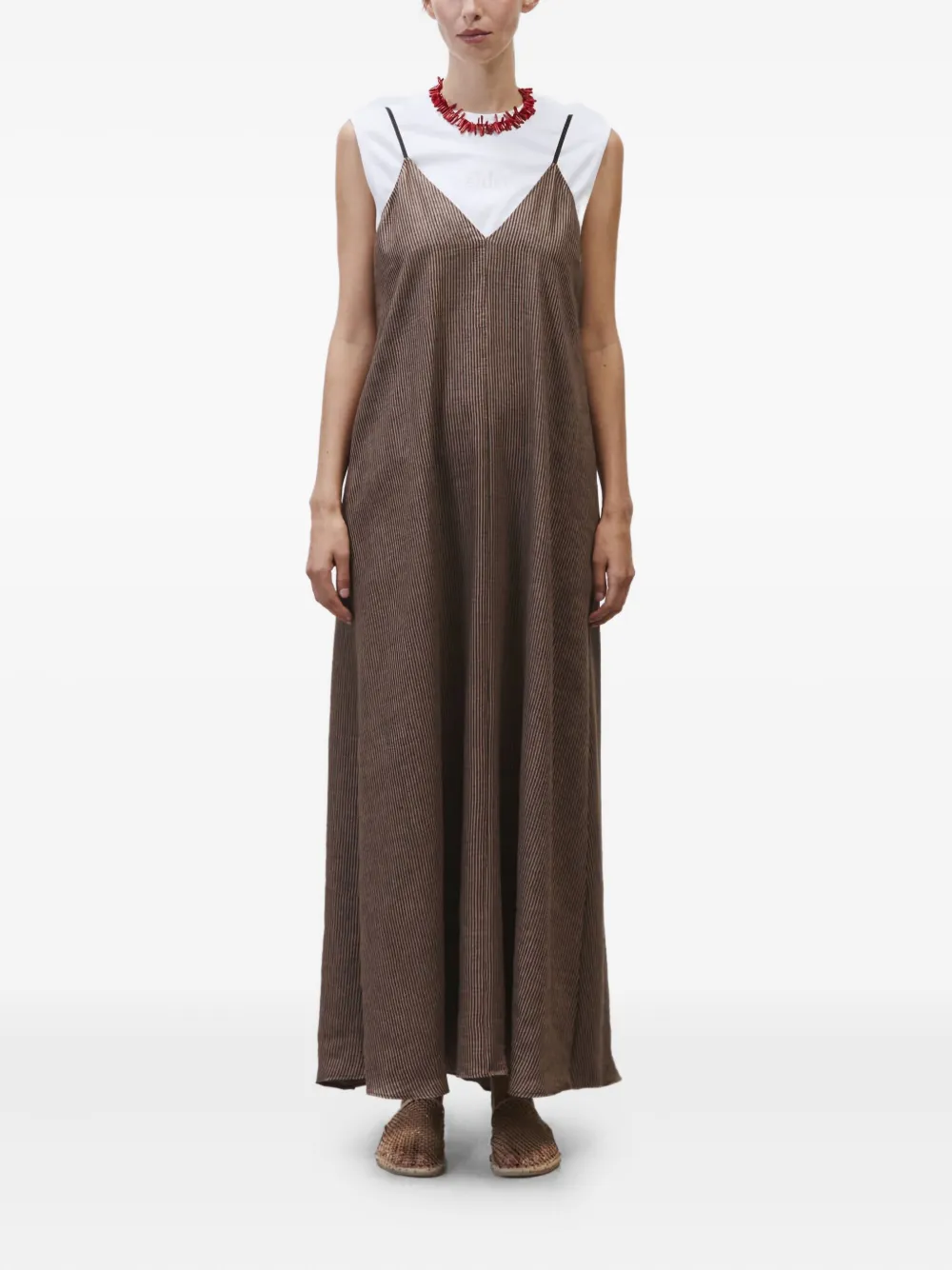 Alysi stripe-pattern maxi dress Bruin
