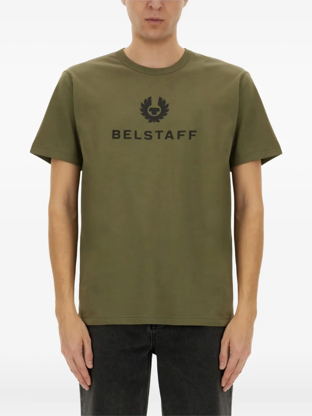 Belstaff logo-plaque cotton T-shirt Groen