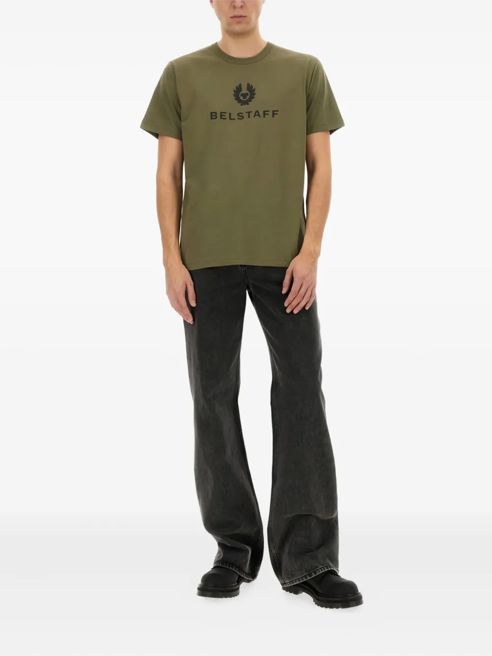 Belstaff logo-plaque cotton T-shirt Groen