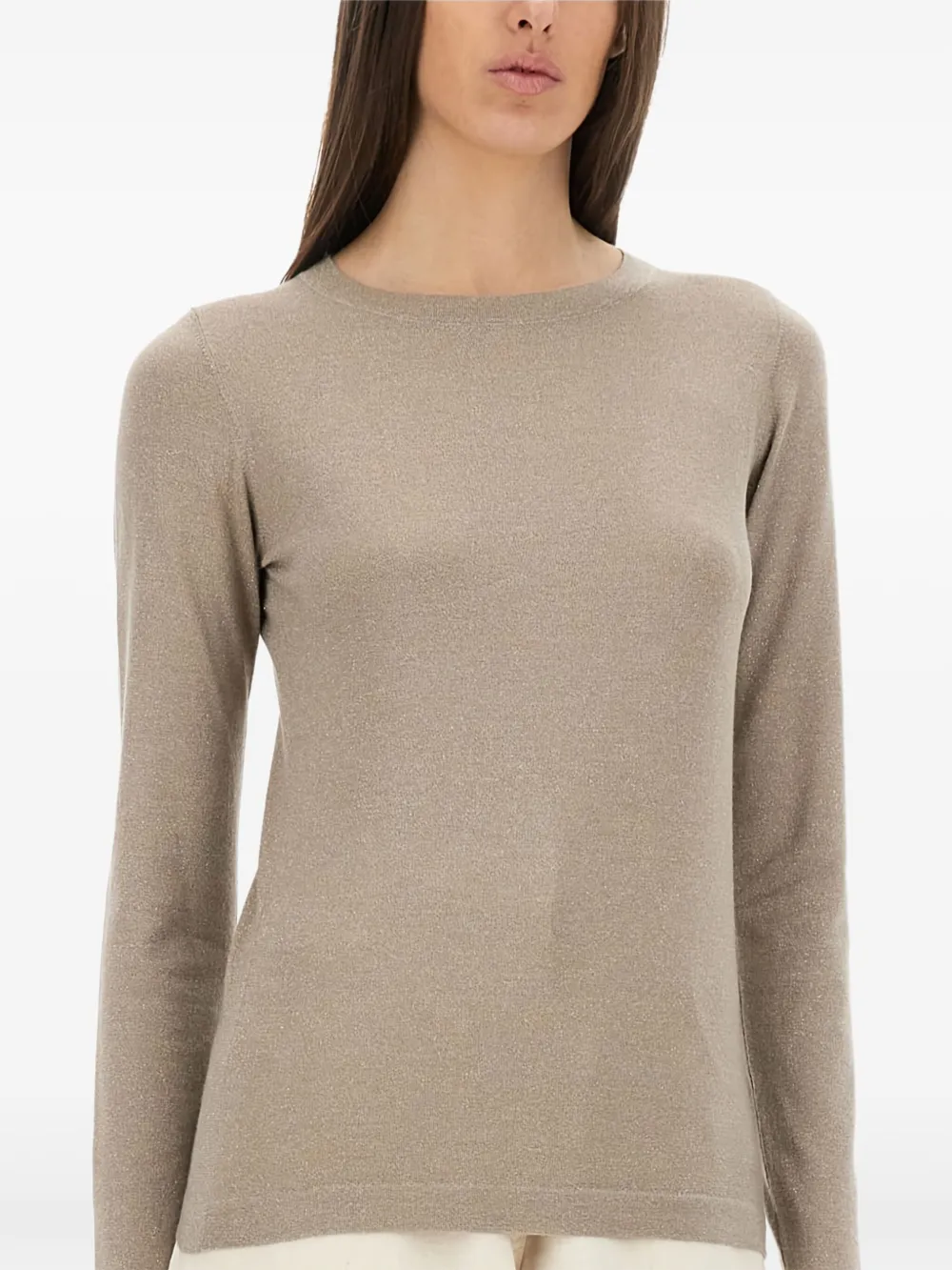 Brunello Cucinelli T-shirt met lange mouwen Bruin