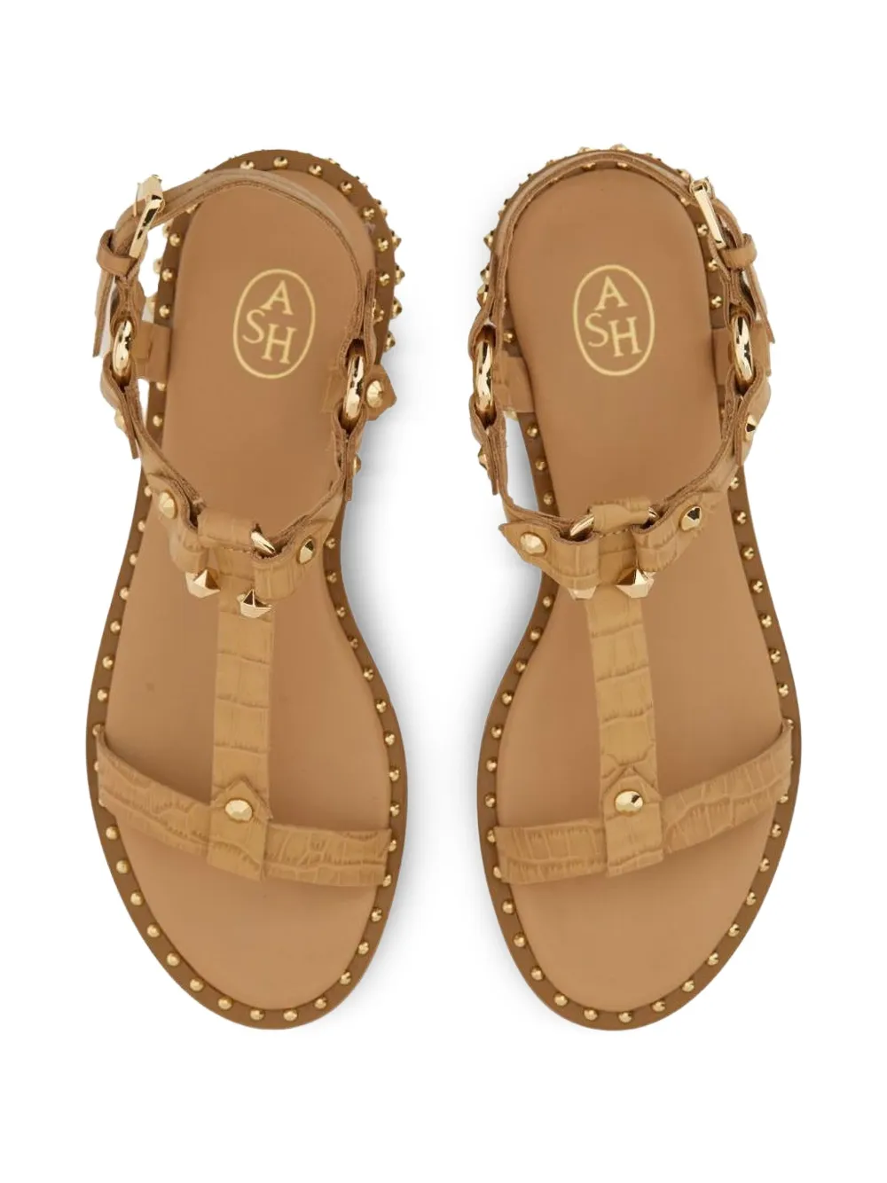 Ash Patsy Bis studded leather sandals Brown