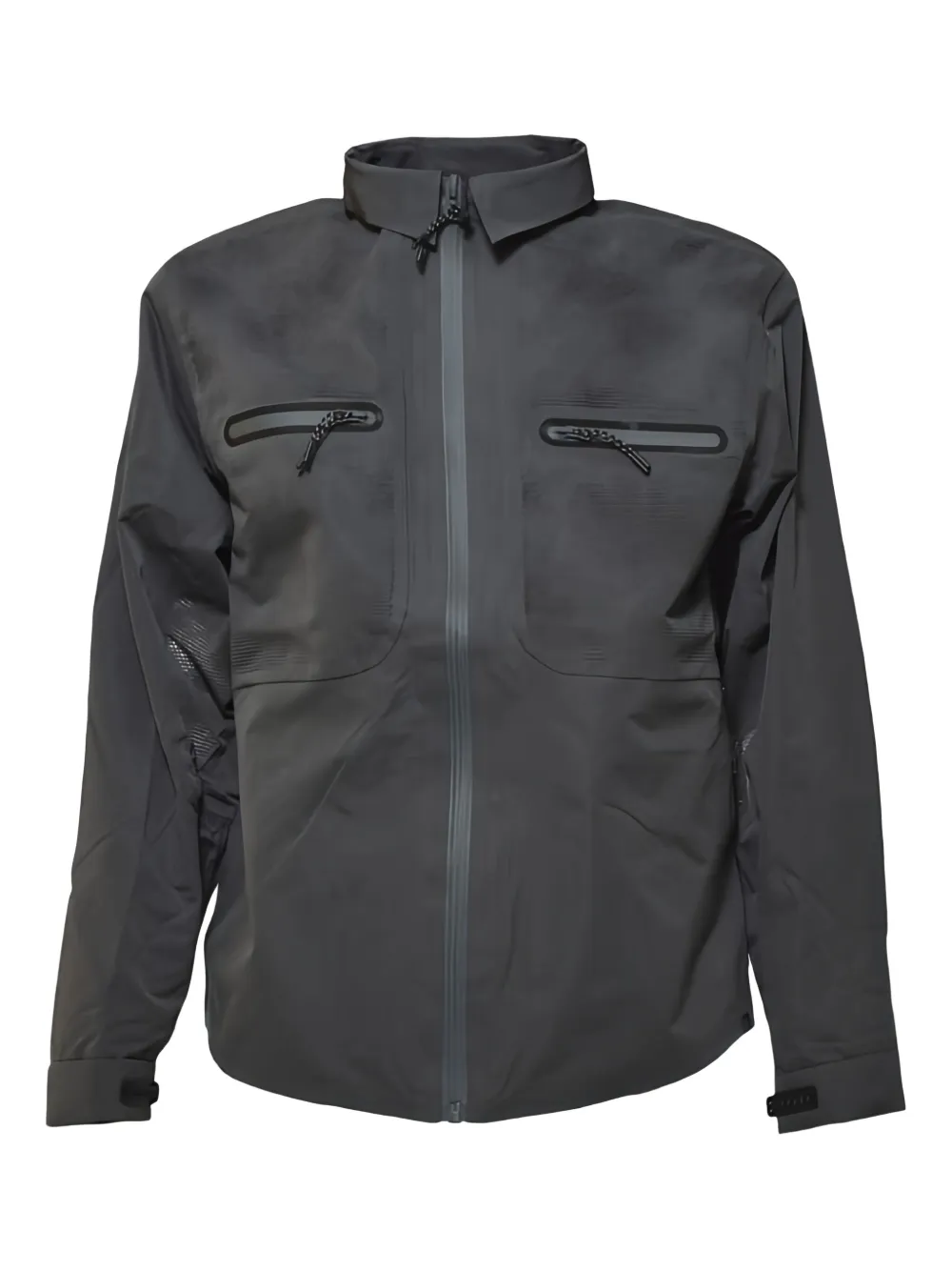 Alpha Industries perforated-details zip-front shirt jacket | Grey | Image 1
