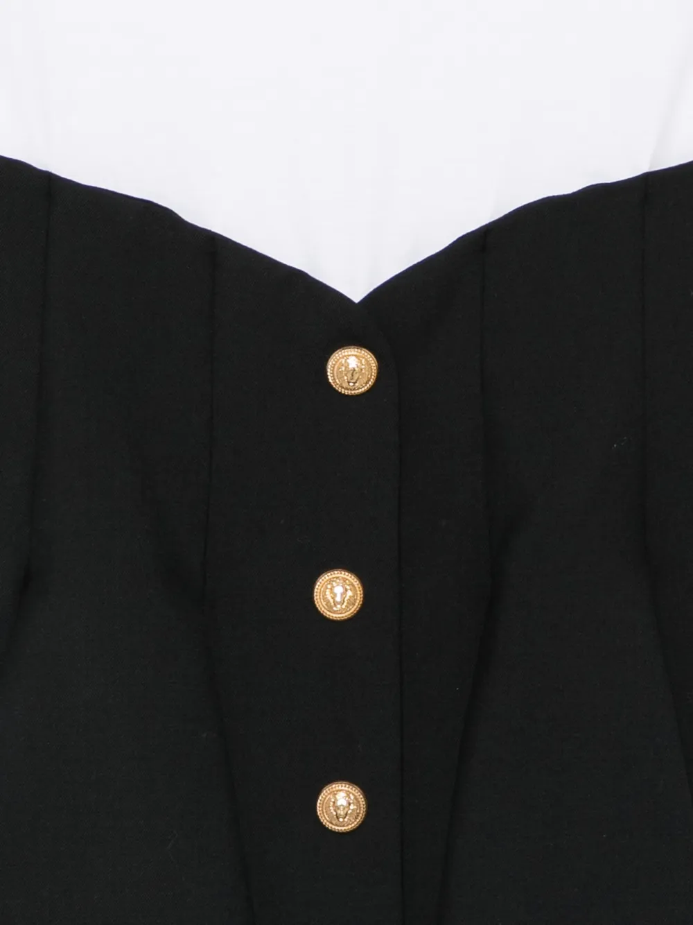 Balmain Kids Jurk verfraaid met knopen en logoprint Wit
