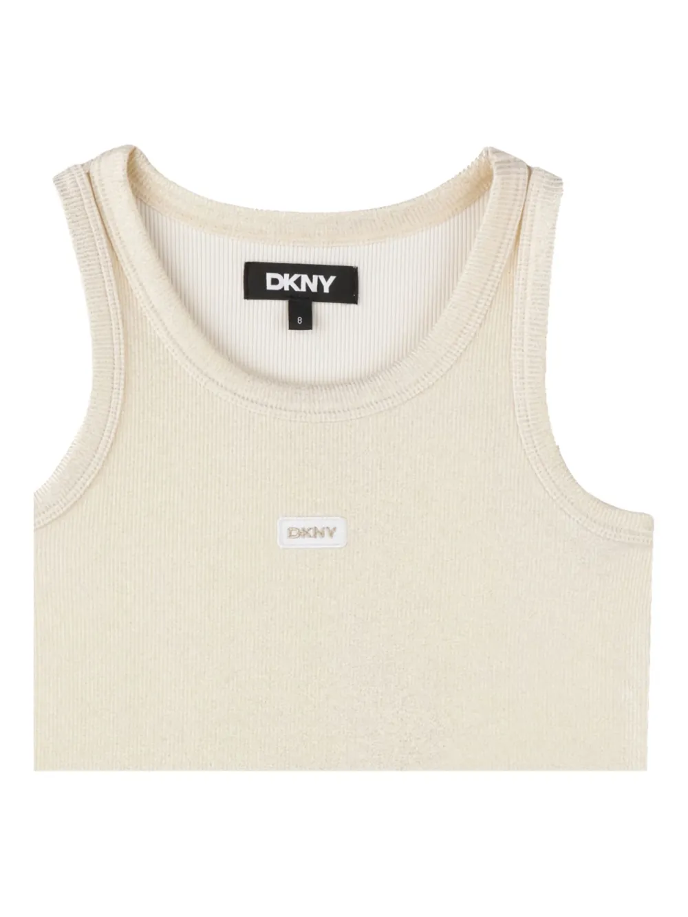 Dkny Kids ribbed logo vest Beige