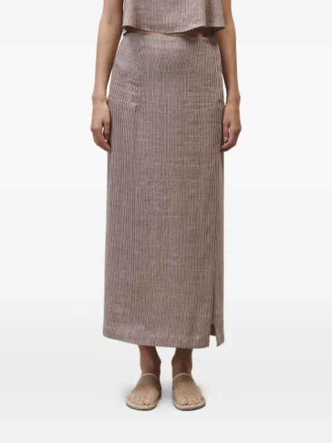 Alysi striped side-split skirt