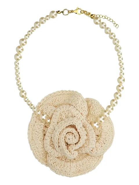 Magda Butrym knitted flower necklace