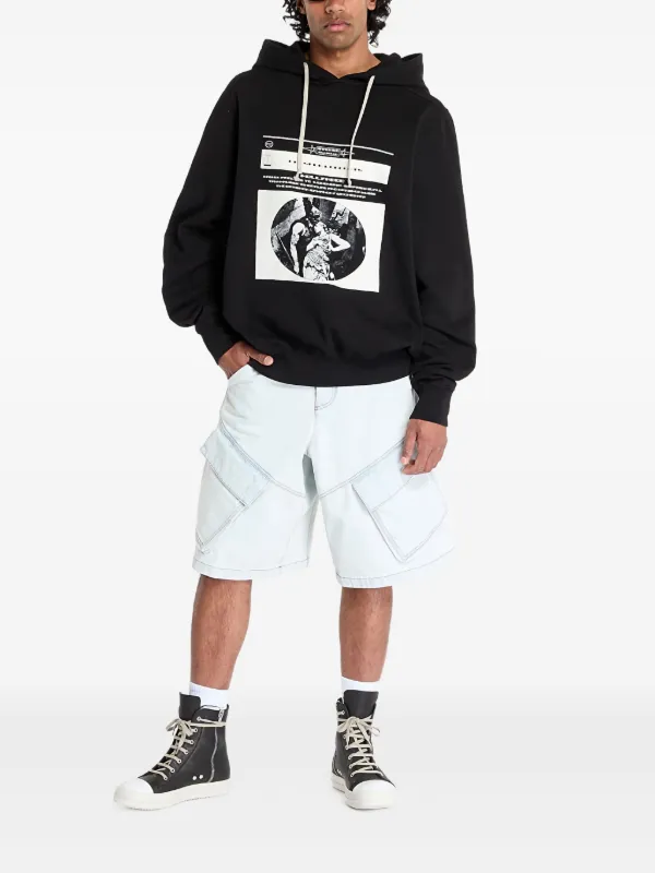 Rick Owens DRKSHDW graphic-print Hoodie | Black | FARFETCH