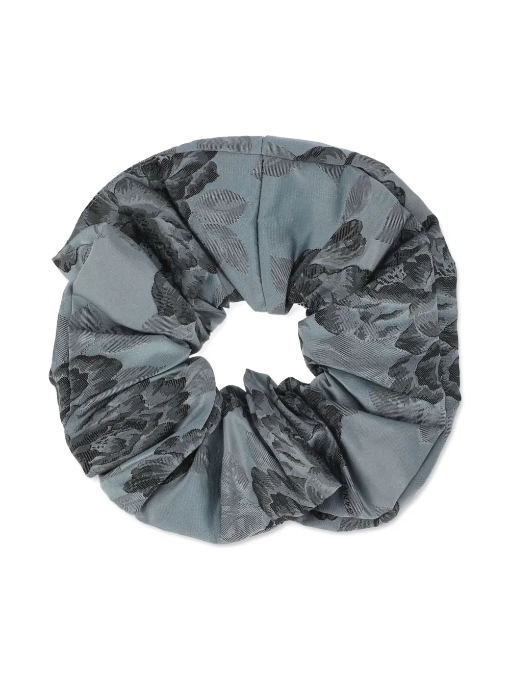 Ganni Floral-print Scrunchie In Blue