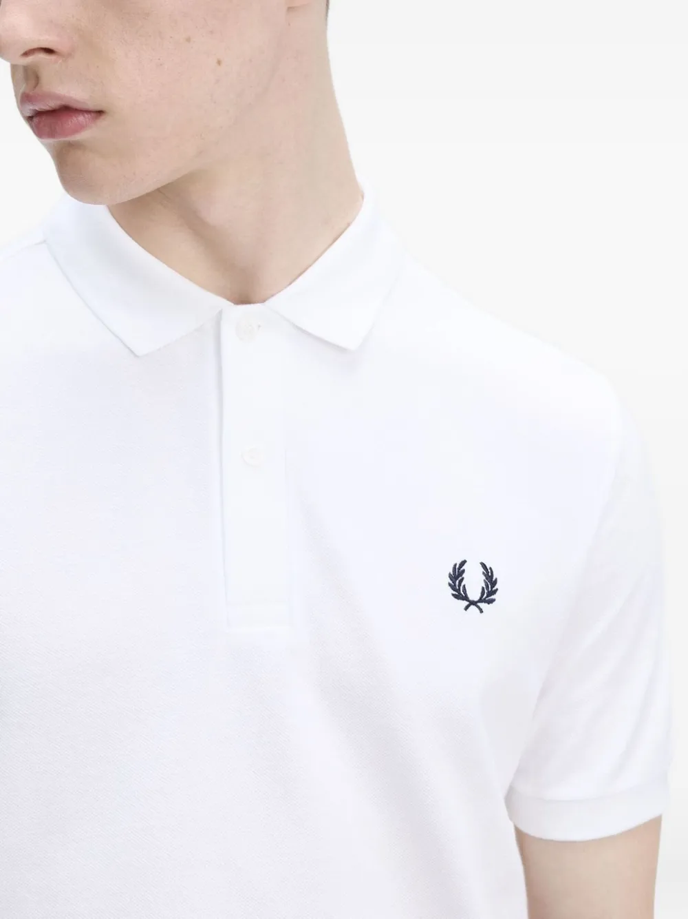 Fred Perry Poloshirt met geborduurd logo Wit