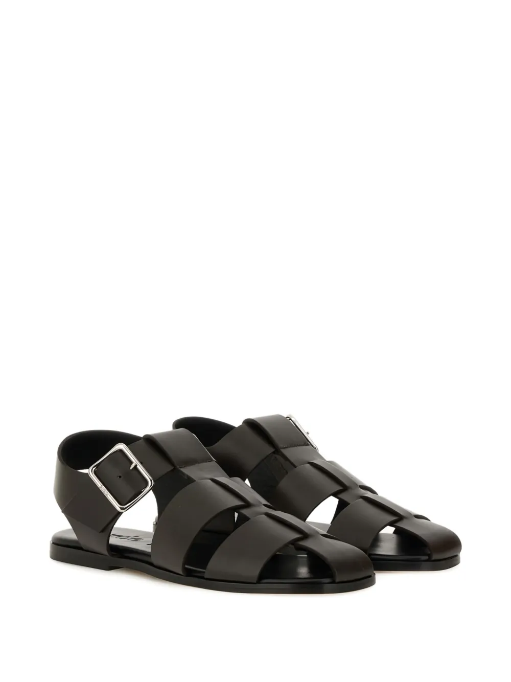 Aeyde buckle-fastening leather sandals Brown