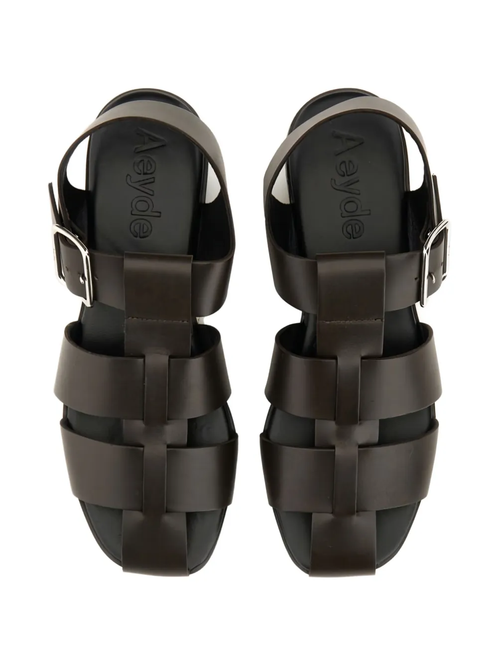 Aeyde buckle-fastening leather sandals Brown