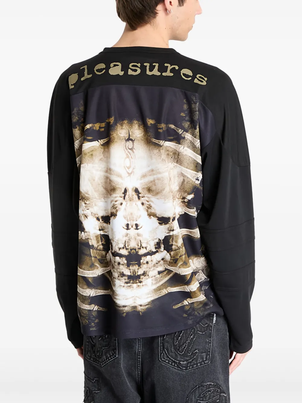 Pleasures T-shirt met print Zwart
