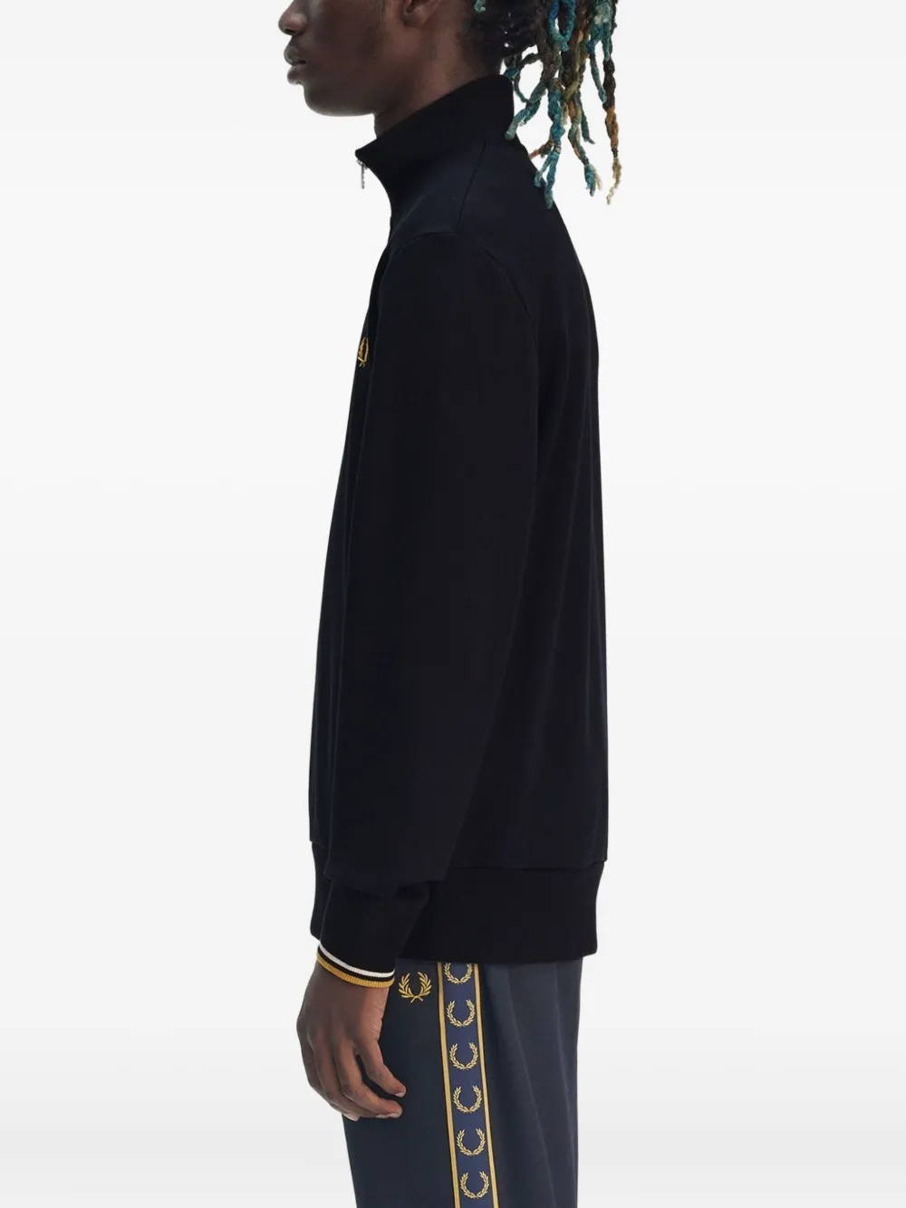 Fred Perry Sweater met halve rits Blauw
