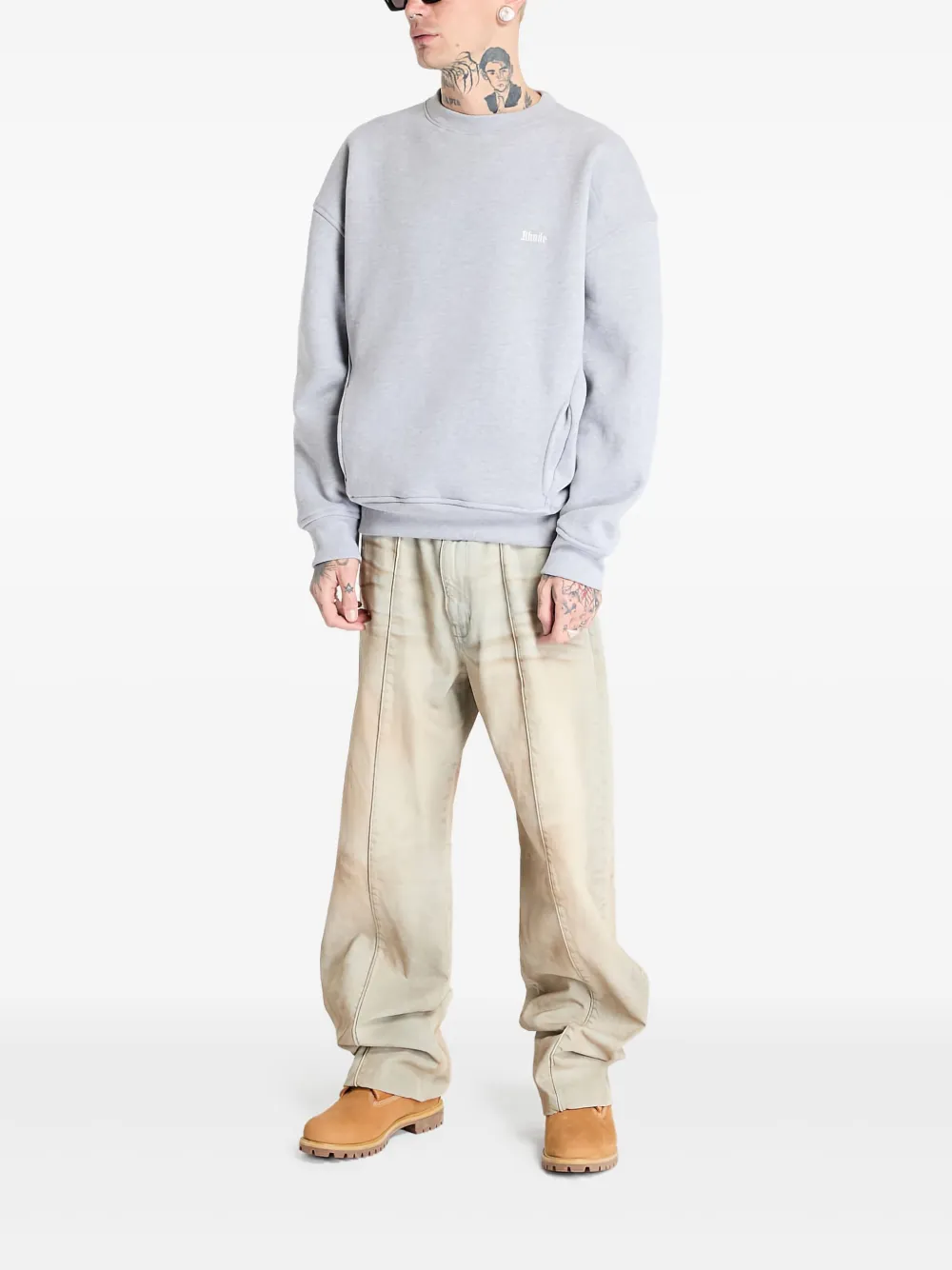 RHUDE logo-embroidered sweatshirt - Grijs