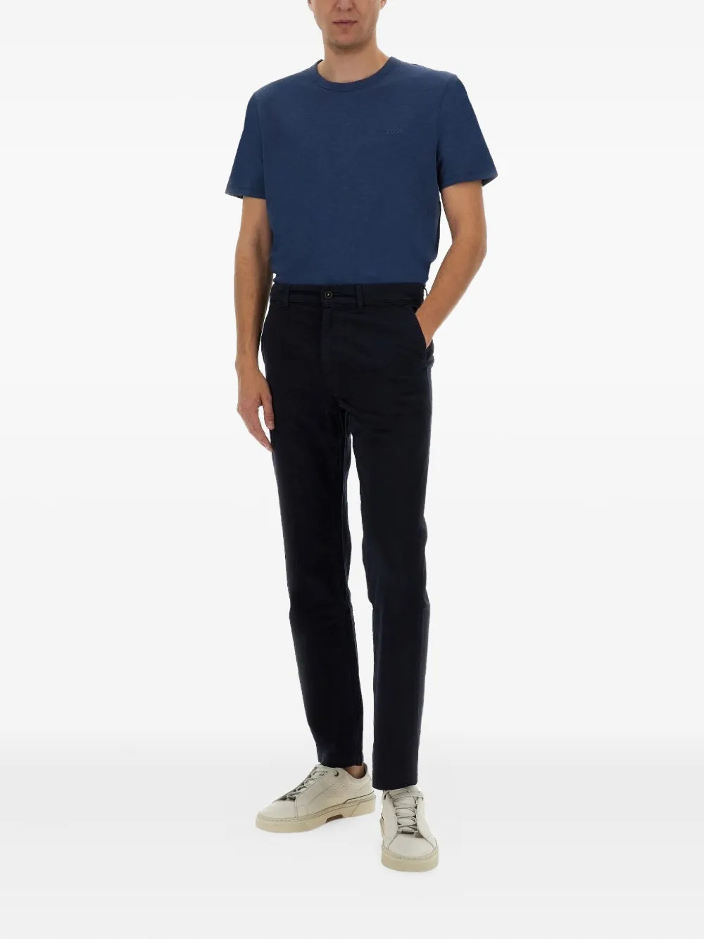 BOSS cotton trousers - Blauw