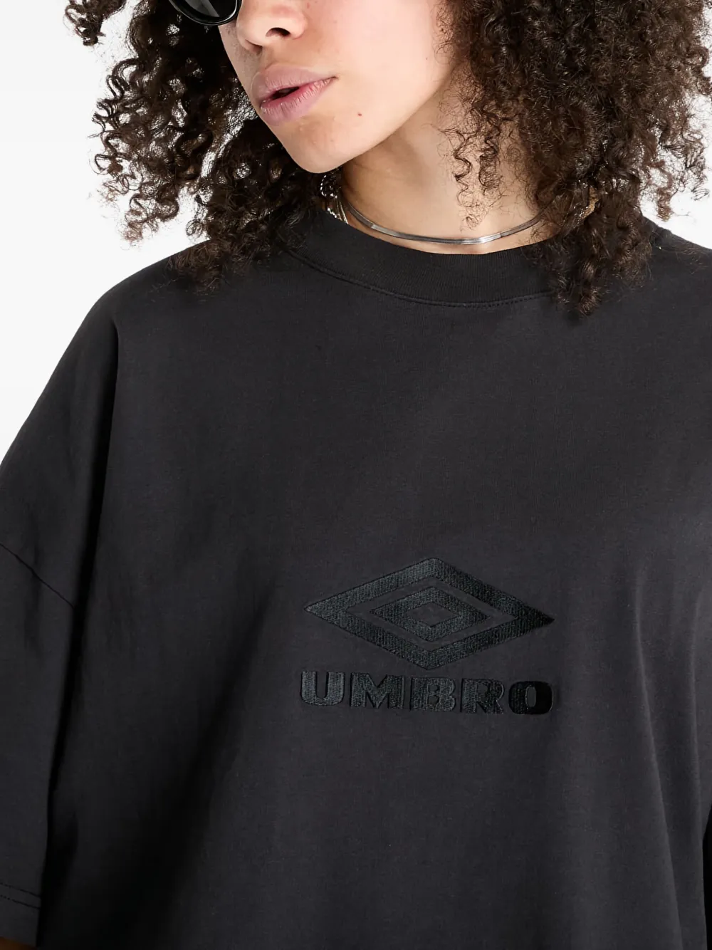 Umbro Slogan-print Oversized T-shirt In Black