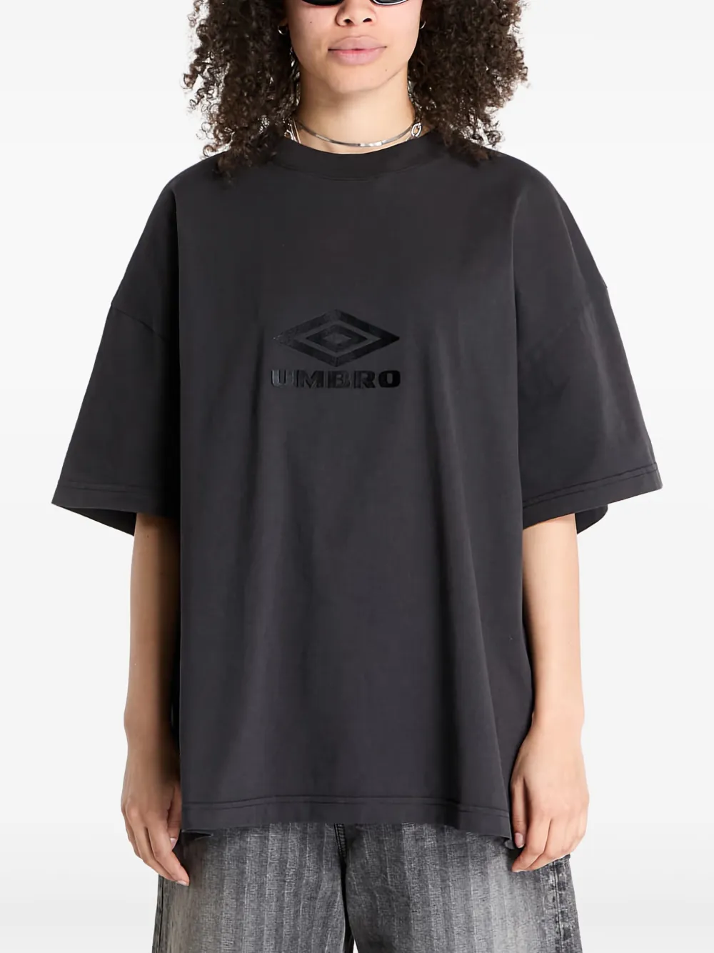 UMBRO t-shirt oversize à slogan imprimé | noir | Image 1