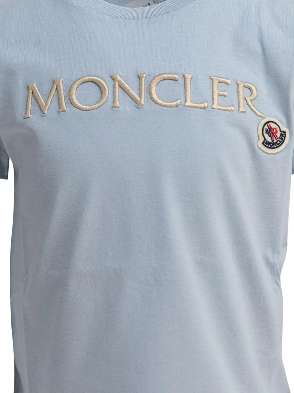 Moncler Enfant T-shirt met geborduurd logo Blauw
