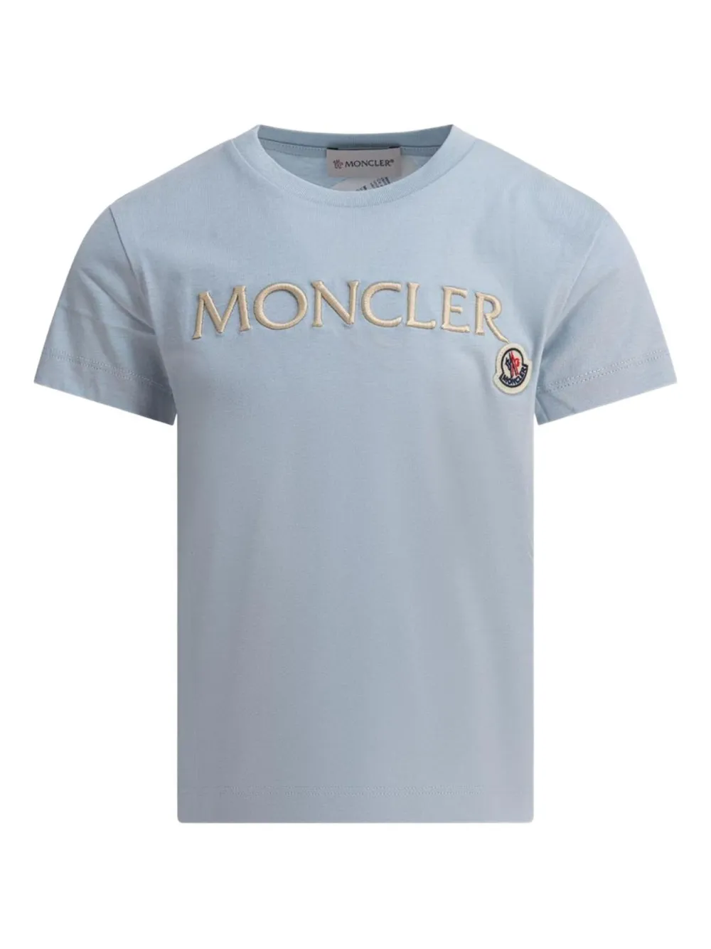 Moncler Enfant T-shirt met geborduurd logo Blauw