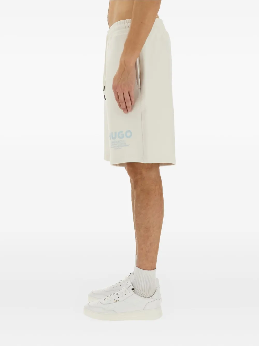 BOSS Shorts met logoprint Wit