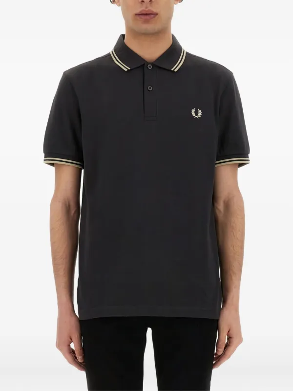 Fred Perry striped-trim Polo Shirt Grey FARFETCH JO
