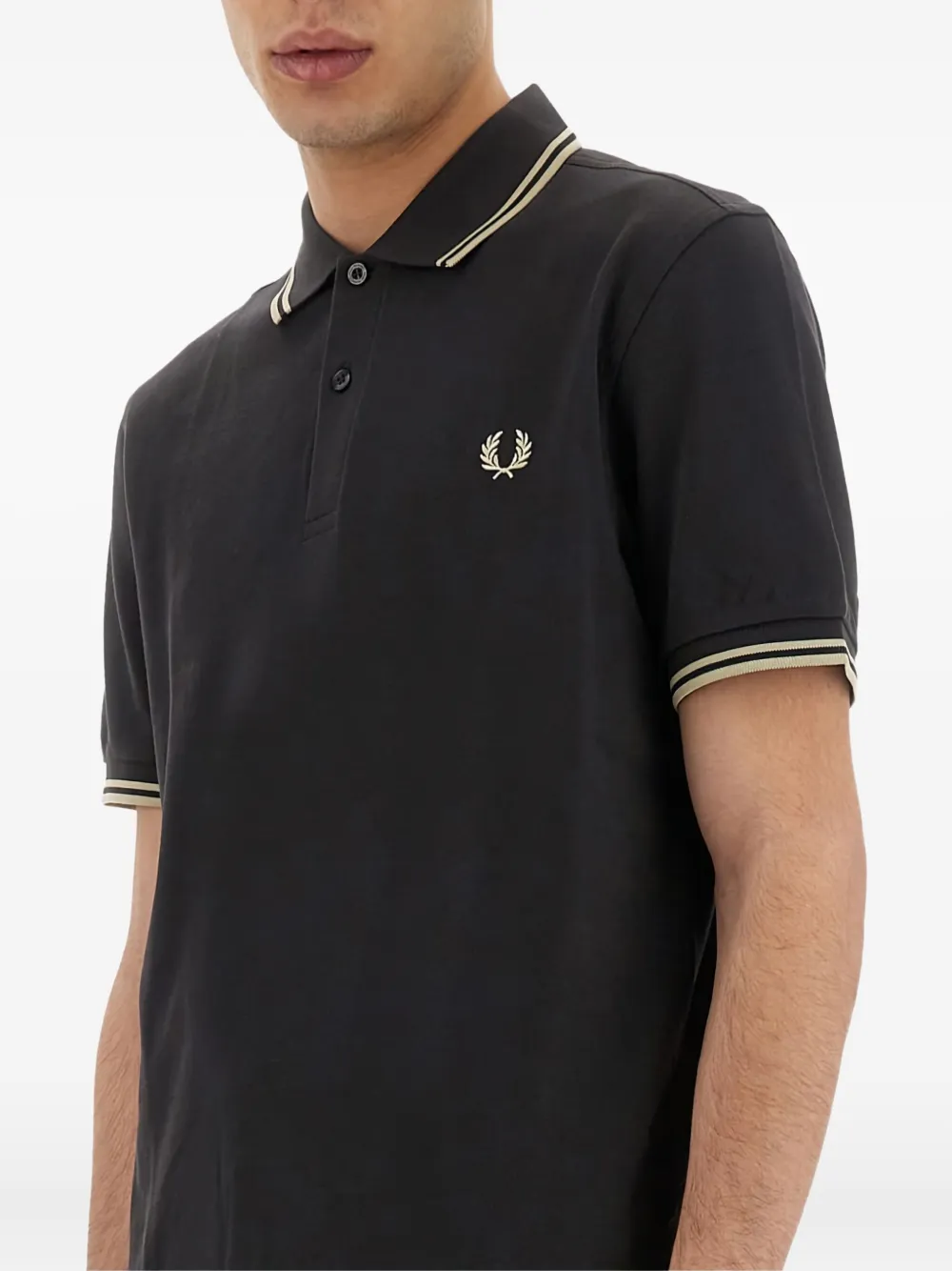 Fred Perry Poloshirt met gestreepte afwerking Grijs